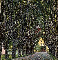 Avenue in Schloss Kammer Park
1912 
oil on canvas 
Osterreichische Galerie
Vienna