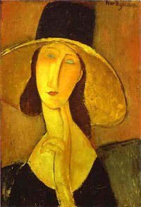 Portrait of Woman in Hat 
(Jeanne Hbuterne in Large Hat) 
1917 
oil on canvas 
collezione privata 